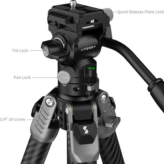 SmallRig 5477 Ap255pro Video Einbeinstativ Carbonfaser