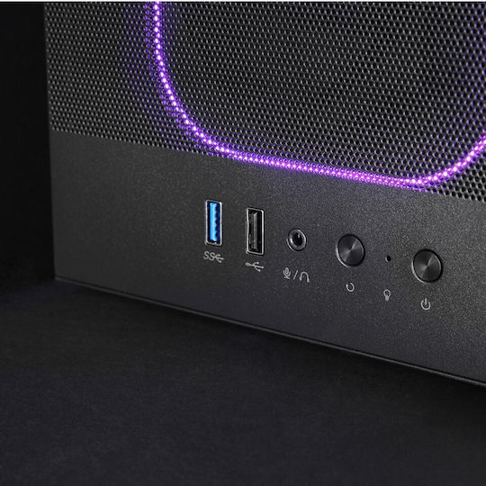 Tacens MARS MC-NEBULA Gaming Midi-Turm Computergehäuse mit Seitenfenster und ARGB-Beleuchtung Schwarz