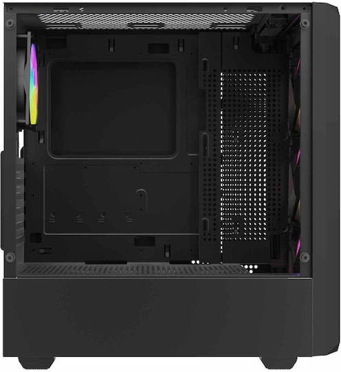 Savio Noctis Flow RGB Геймърско Midi Tower Компютърна Кутия със Страничен Прозорец Черна