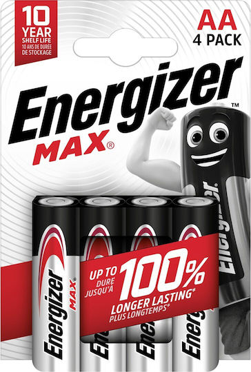 Energizer Max Алкални Батерии AA 1.5V 4бр