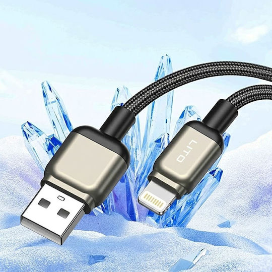 Lito Data Braided USB-A to Lightning Cable 18W Black