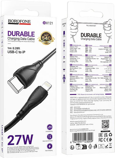 Borofone USB-C zu Lightning Kabel 27W Schwarz 1m