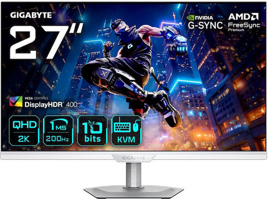 Gigabyte M27Q2 QD ICE IPS HDR Monitor 27 Zoll QHD 2560x1440 200Hz mit Reaktionszeit 1ms GTG Weiß