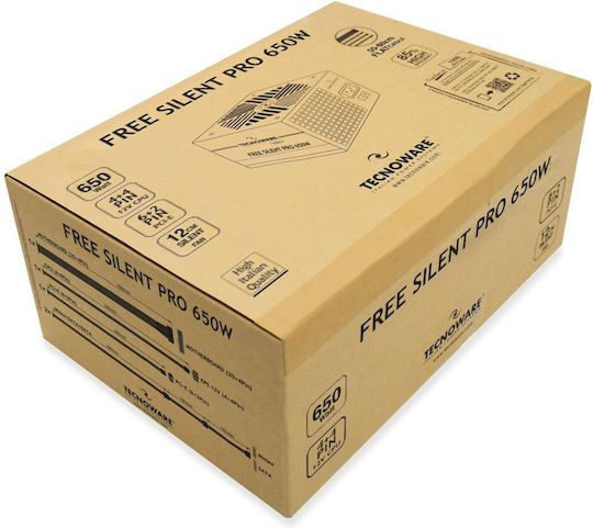 Tecnoware rev. 2.31 650W Черен Компютърно захранване Пълен кабел (Fal651Fsp12)
