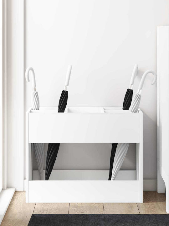 vidaXL Ομπρελοθήκη Ξύλινη Λευκή 65x24x50cm