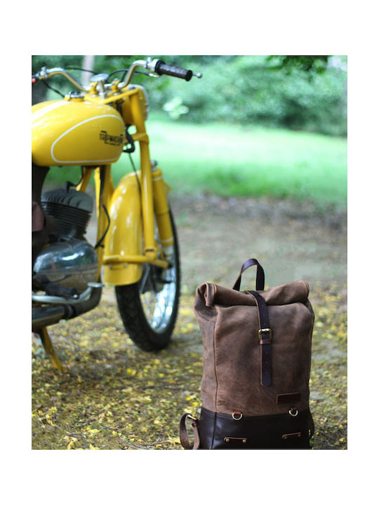 Trip Machine Τσάντα Πλάτης Βαλίτσα Μοτοσυκλέτας Backpack Saddlebag 15 Liter Tobacco Brown