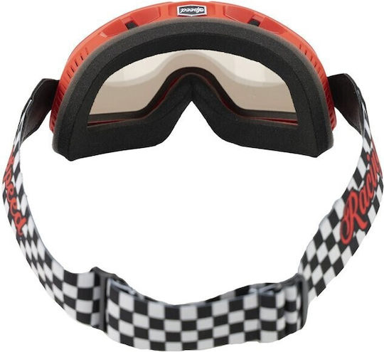 By City Motorradbrille Schutzbrille Roadster Goggle Rot