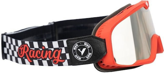 By City Motorradbrille Schutzbrille Roadster Goggle Rot