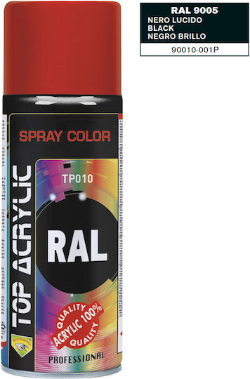 Eco Service Σπρέι Βαφής Top Acrylic με Γυαλιστερό Εφέ Μαύρο RAL 9005 400ml 12τμχ