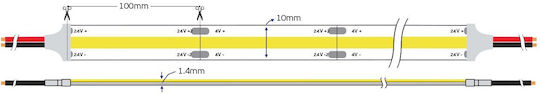 VK Lighting Ταινία LED 24V Θερμό Λευκό Φως 5m Τύπου COB