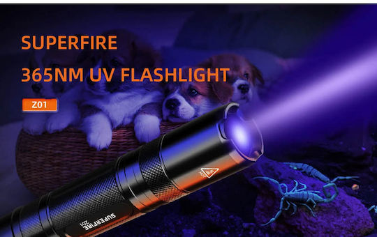 Superfire Făclie LED UV Reîncărcabilă IP44 cu Luminozitate Maximă 365lm