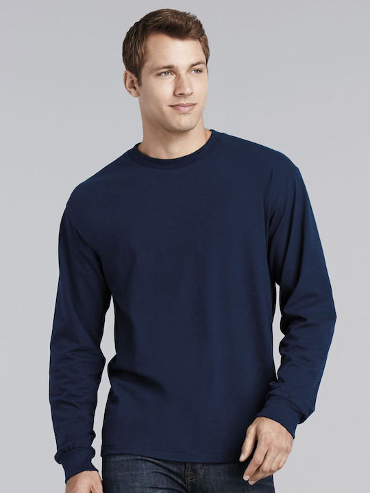 Gildan Ανδρικό Διαφημιστικό T-shirt Μακρυμάνικο Dark Navy