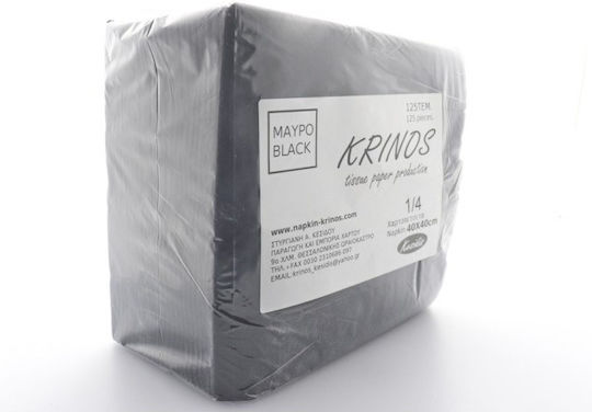 Krinos Hard 1/4 Luxury 2-Ply 40x40cm Black 125pcs
