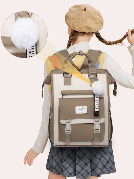 Lovevook Wasserdicht Tasche Rucksack für Laptop 15.6" in Beige Farbe MB2119