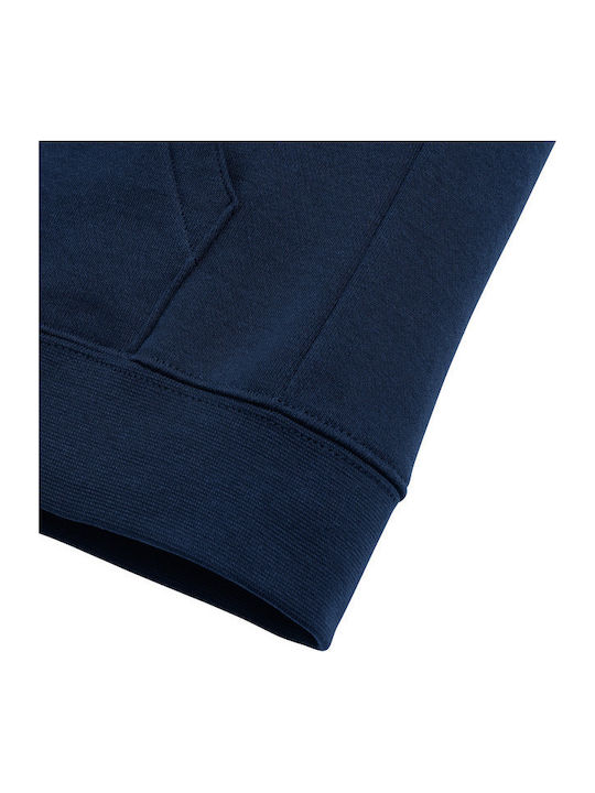Kids Cardigan Sweatshirt Cotton with Hood Navy Blue