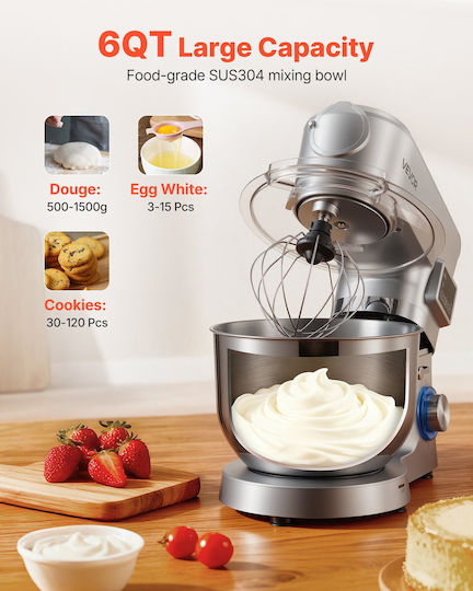 Vevor Profesional Amestecător cu Vas 5.7lt 1500W