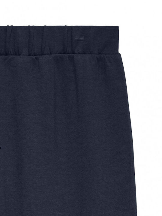 Damen Hochgeschnittenes Stoffhose in Gerader Beinstil Marineblau Blazer