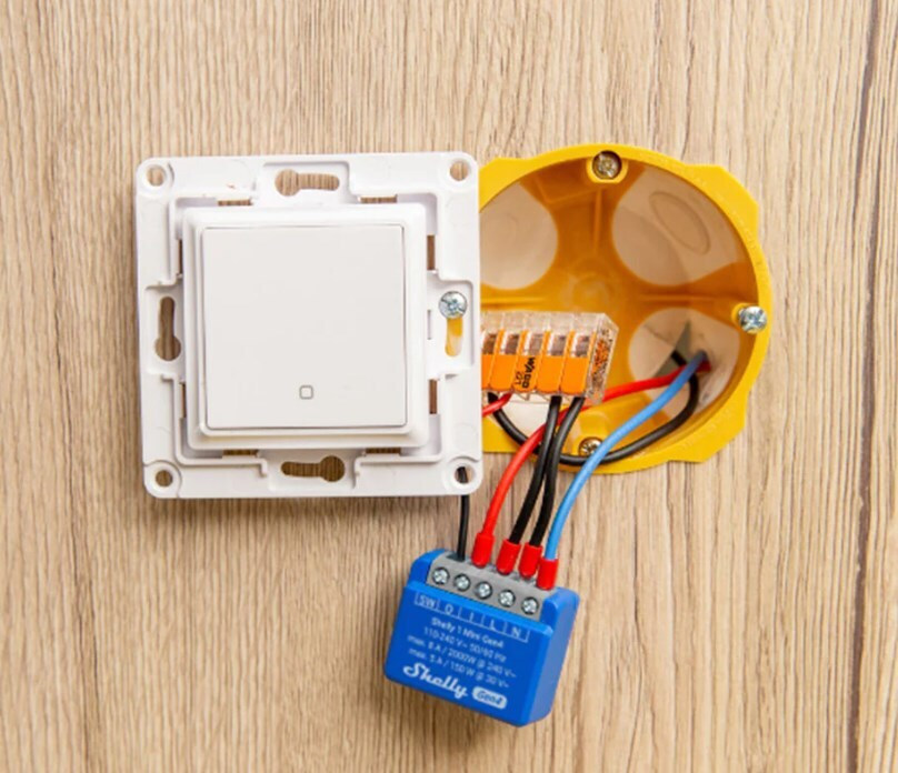 Shelly 1 Mini Gen4 Smart Switch 1 Καναλιού Wi-Fi, Bluetooth & ZigBee 8A (με Ουδέτερο) 2τμχ