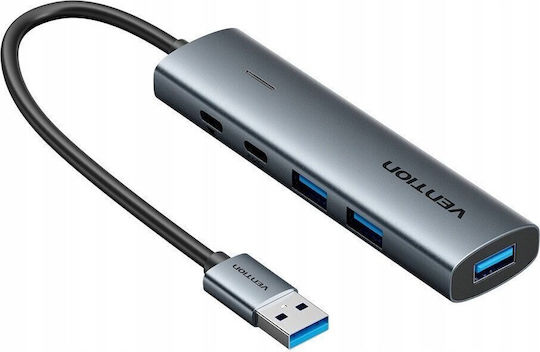 Vention USB-Hub 5 Anschlüsse USB 3.0 mit USB-A Anschluss Grau