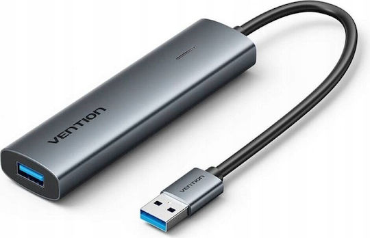 Vention USB-Hub 5 Anschlüsse USB 3.0 mit USB-A Anschluss Grau