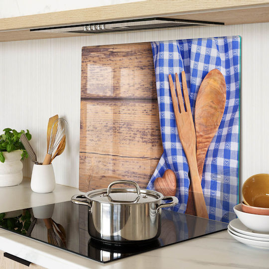 Wandsticker & Wandgemälde Glasoberfläche Abdeckung Für Esstisch Gehärtetes Glas Holz Besteck 60x52 cm