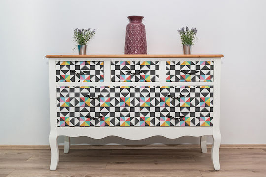 Autocolant Pentru Mobilier Mat Renovare Spațiu Model Geometric 100x50 Cm