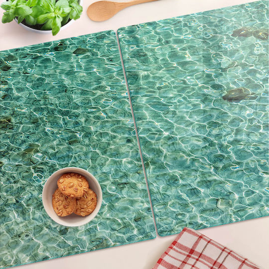 Countertop Protection Panel Tempered Glass Transparent Water 2x40x52 Cm