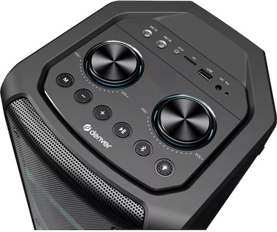 Denver Karaoke Lautsprecher mit Kabelgebundenem Mikrofon und Lichteffekten Bps-352 BPS-352 Schwarz