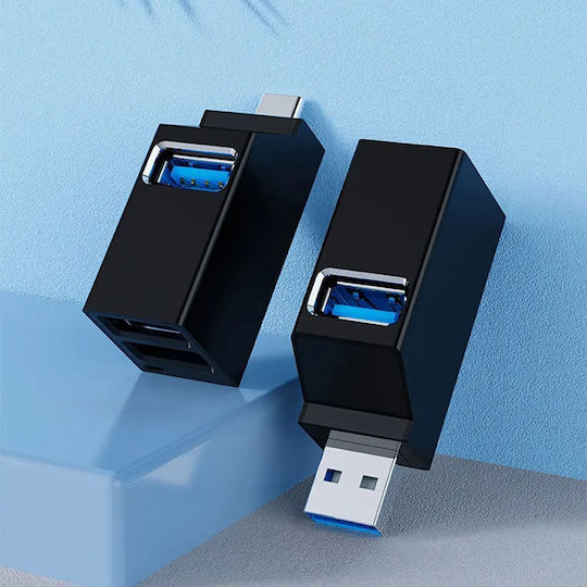 Techsuit USB-Hub 3 Anschlüsse USB 2.0 mit USB-C Anschluss