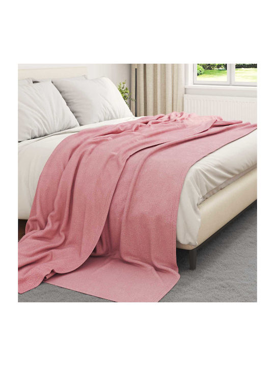 vidaXL Fleece Decke King Size 270x240cm Rosa
