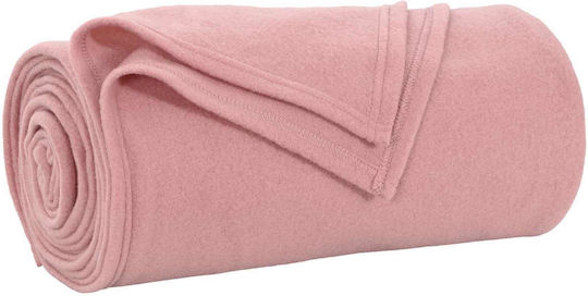 vidaXL Κουβέρτα Fleece Μονή 170x130εκ. Ροζ