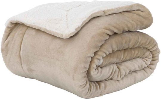 vidaXL Κουβέρτα Fleece Καναπέ 130x150εκ. Μπεζ