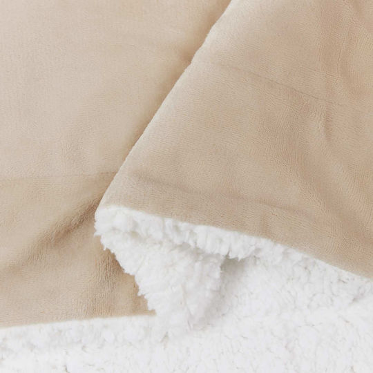 vidaXL Κουβέρτα Fleece Καναπέ 130x150εκ. Μπεζ