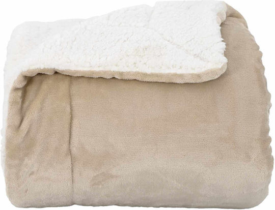vidaXL Κουβέρτα Fleece Καναπέ 130x150εκ. Μπεζ