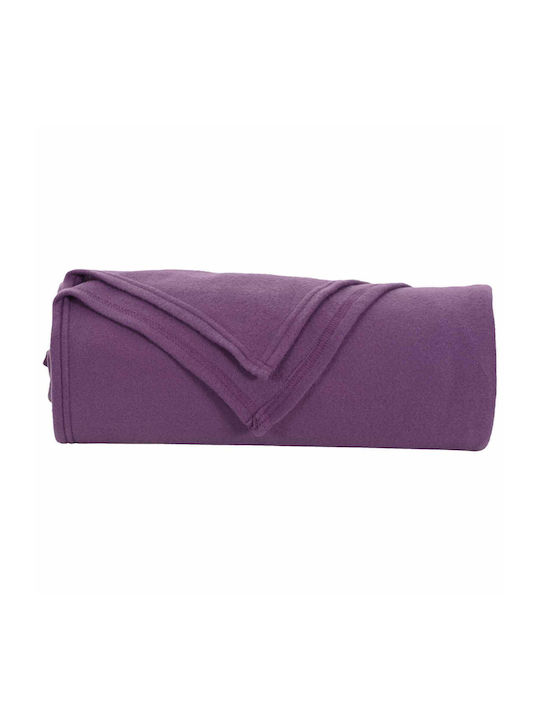 vidaXL Pătură Fleece Dublă 200x150cm Violet