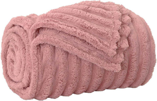 vidaXL Κουβέρτα Fleece Υπέρδιπλη 240x220εκ. Ροζ