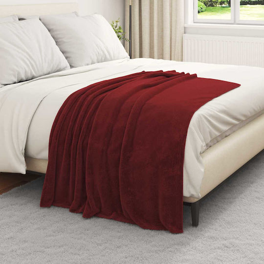 vidaXL Fleece Blanket Sofa 130x150cm Turquoise Red