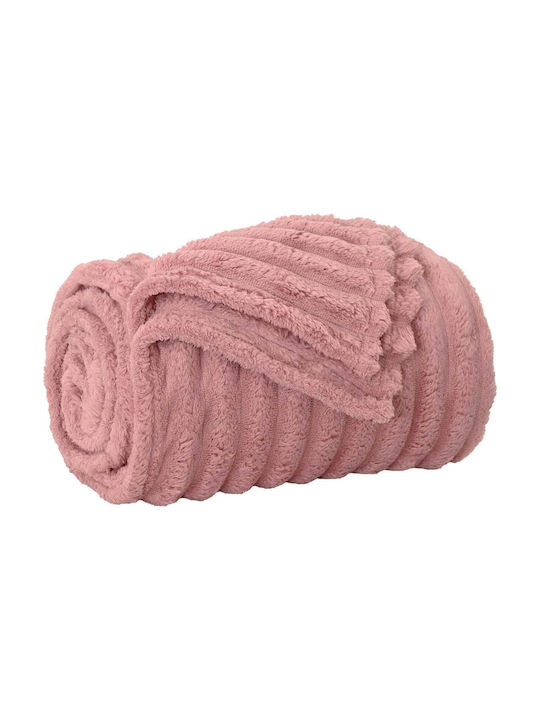 vidaXL Fleecedecke King Size 270x240cm Rosa