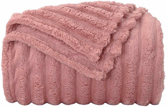 vidaXL Fleecedecke King Size 270x240cm Rosa