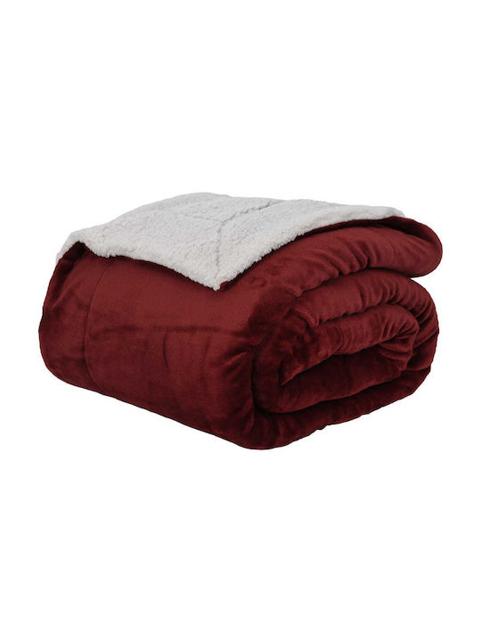 vidaXL Одеяло Флийс Кинг сайз 220x240см. Mint, Red