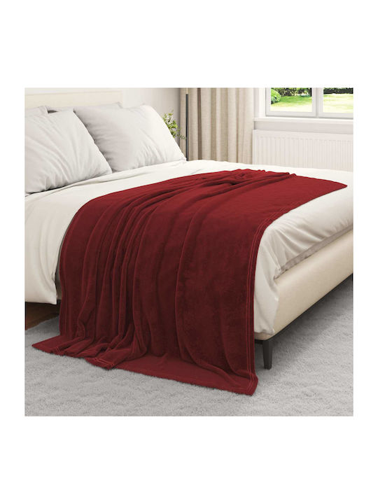 vidaXL Fleece Decke Einzeln 150x200cm Türkis Rot