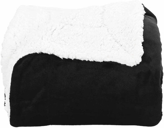 vidaXL Κουβέρτα Fleece Υπέρδιπλη 240x270εκ. Μαύρο