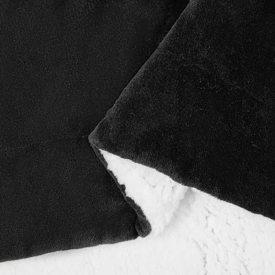 vidaXL Κουβέρτα Fleece Υπέρδιπλη 240x270εκ. Μαύρο