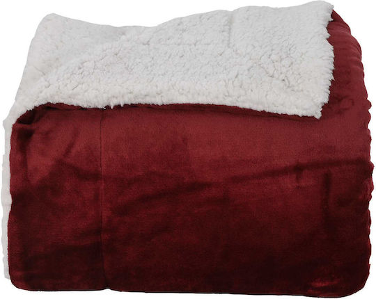 vidaXL Κουβέρτα Fleece Καναπέ 130x150εκ. Βεραμάν, Κόκκινο