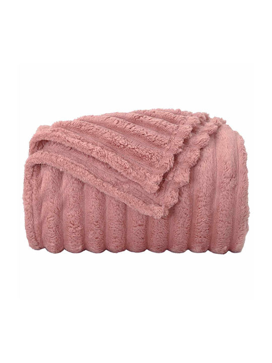 vidaXL Doppel Fleece-Decke 200x150cm Rosa