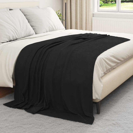 vidaXL Cuvertură Pentru Canapea De Fotoliu Polar Fleece 200x150cm Neagră