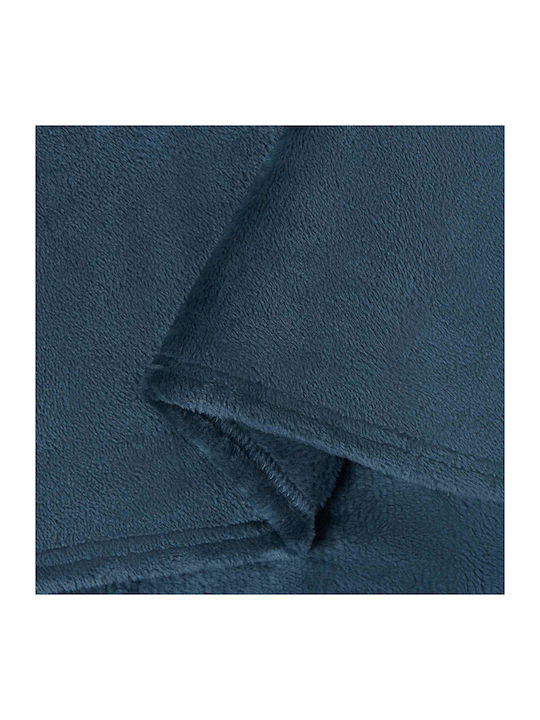 vidaXL Ριχτάρι Πολυθρόνας Fleece 150x200εκ. Σκούρο Μπλε 42016806