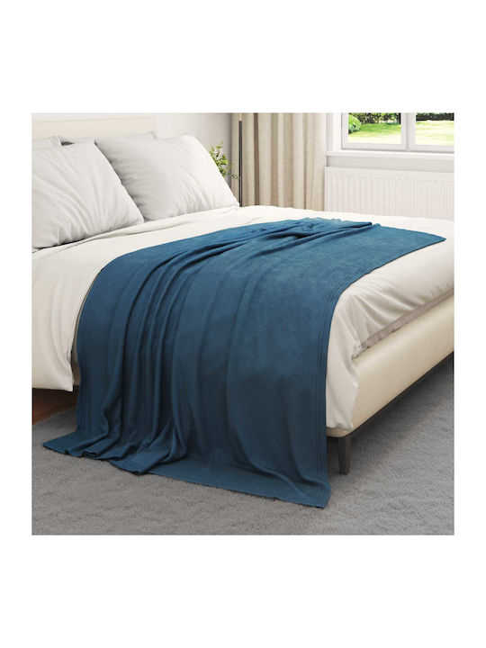 vidaXL vidaXL Armchair Throw Fleece 200x150cm Dark Blue