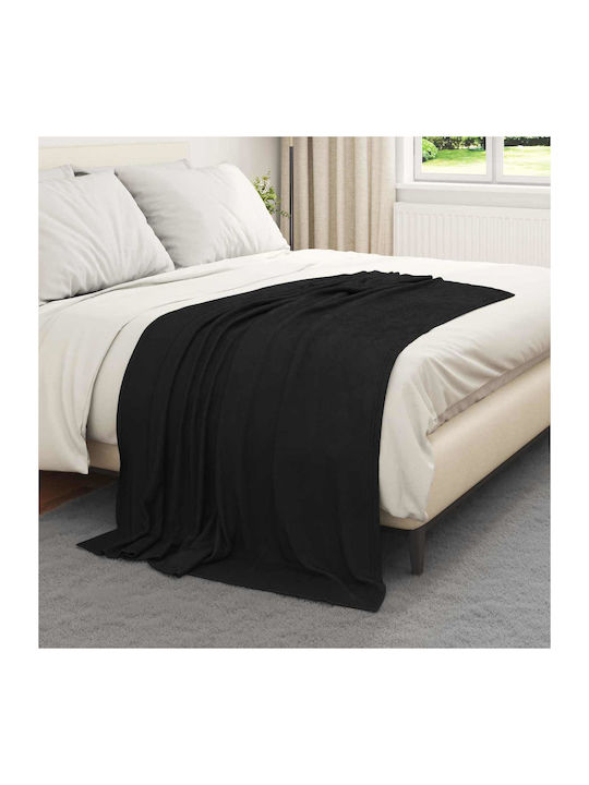 vidaXL Armchair Throw Fleece 170x130cm Black