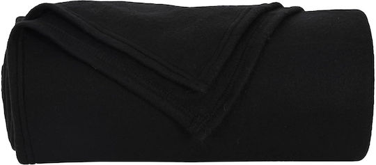 vidaXL Ριχτάρι Πολυθρόνας Fleece 170x130εκ. Μαύρο